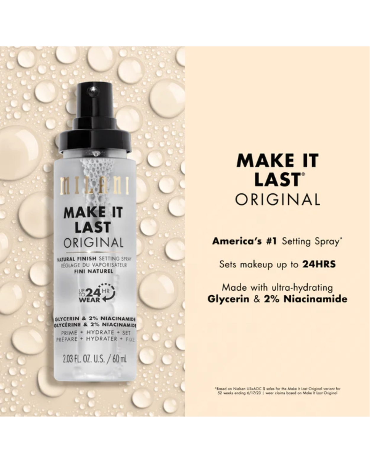 MILANI MAKE IT LAST ORIGINAL - NATURAL FINISH SETTING SPRAY 60ml