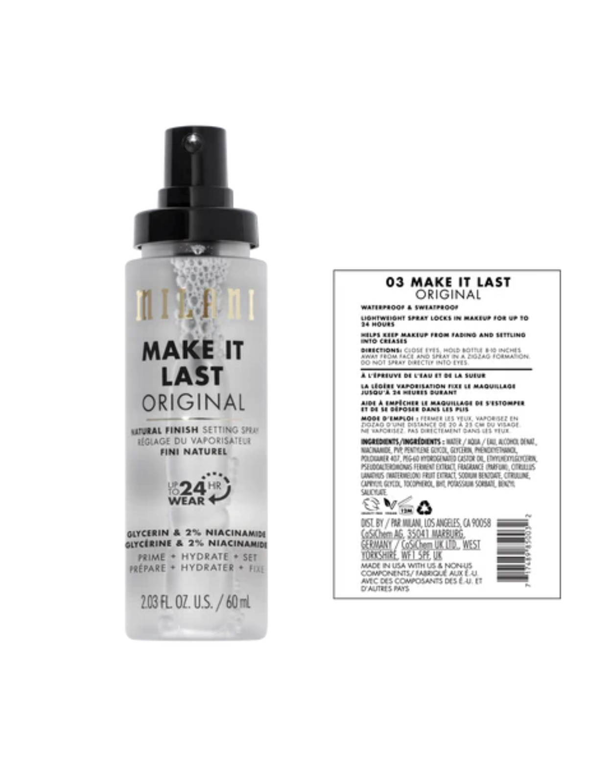 MILANI MAKE IT LAST ORIGINAL - NATURAL FINISH SETTING SPRAY 60ml