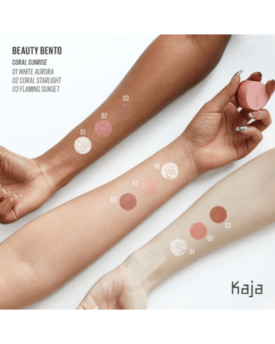 Kaja Eye Bento Bouncy Eyeshadow Trio | Color: Coral Sunrise (Size: 3 x 0.03 oz / 0.9 g)