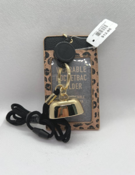 (Clearance) BBW Wearable PocketBac Holder with Retractable ID/Card Holder and Key Ring Leopard